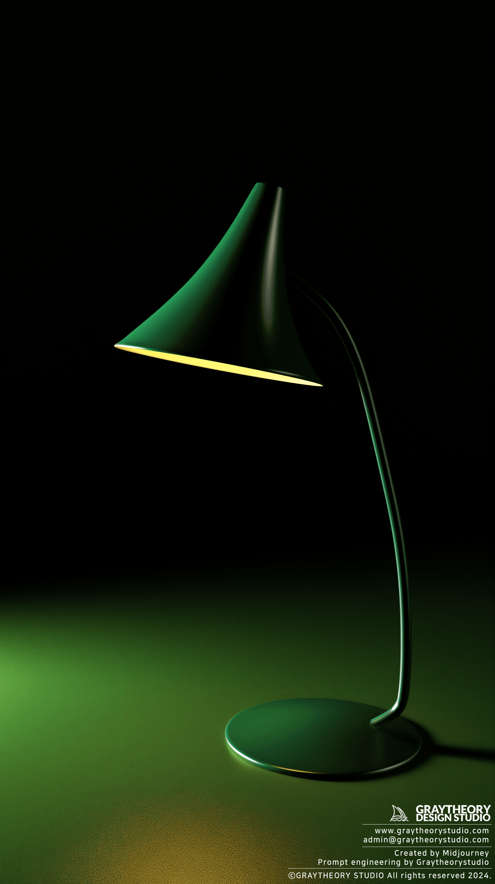 AI generated: AJ Table Lamp against a dark background, Sony A7R IV, Zeiss Batis 85mm f/1.8 lens, highlight the ric...