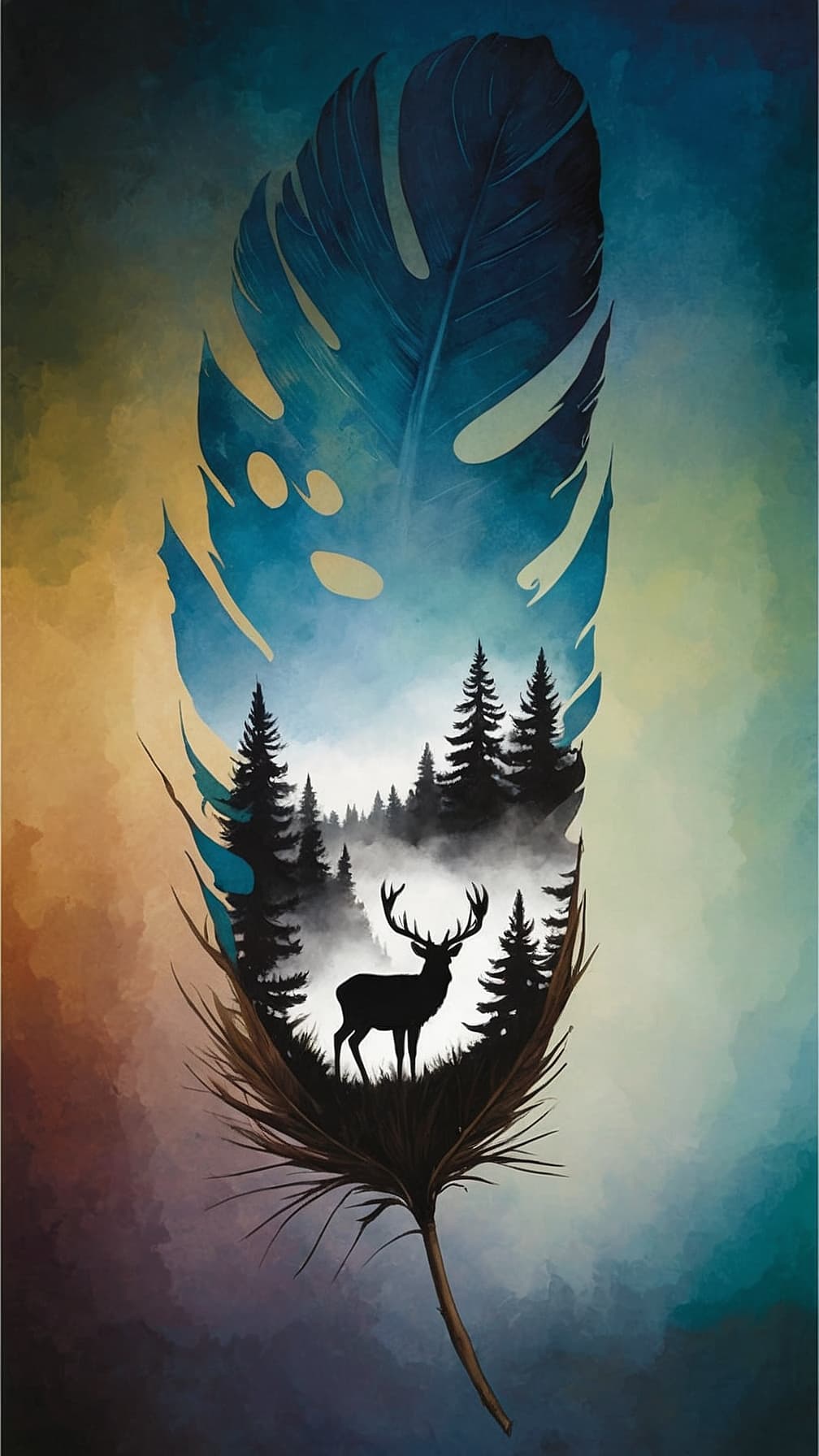 AI generated: A mesmerizing and intricate artwork featuring a feather that captures the essence of nature. The fea...