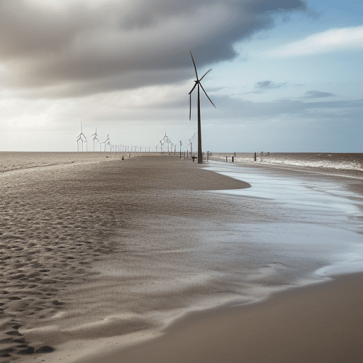 AI generated: Photo, Cuxhaven, strong Wind, Beach, 