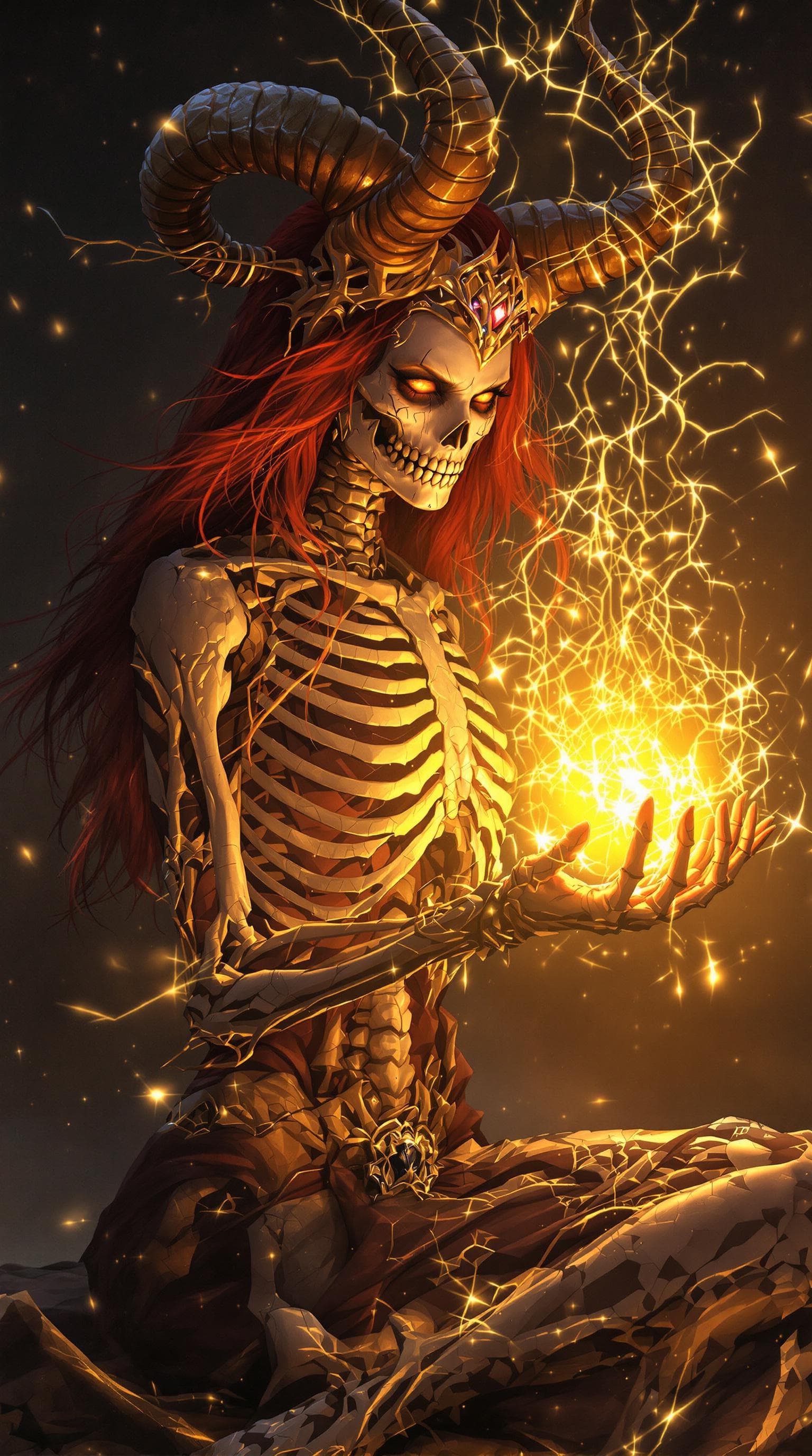 AI generated: a 64K UIHD digital photograph, photorealistic image of a foxy lady holding a glowing magical ball of...