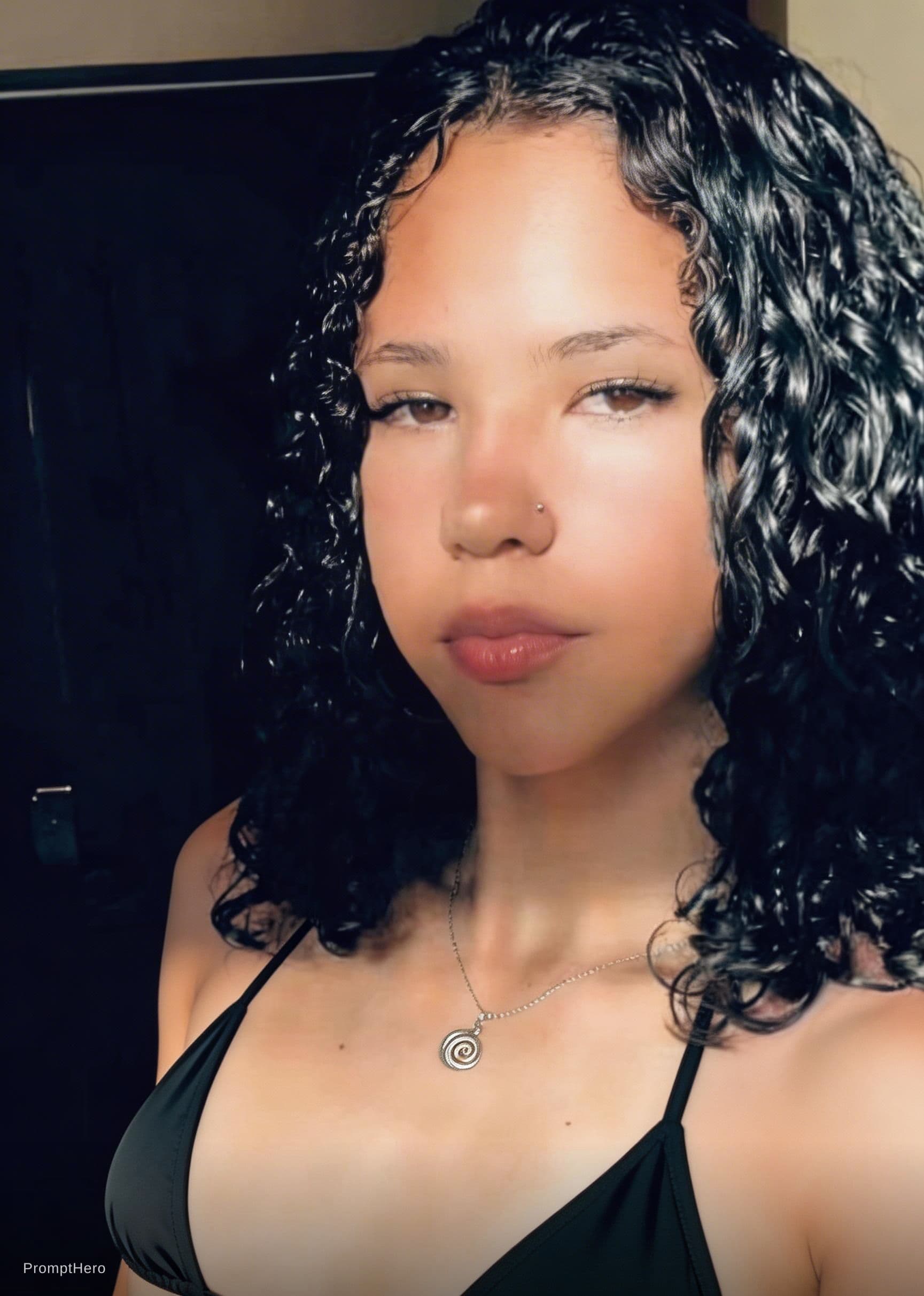 AI generated: in a bikini black