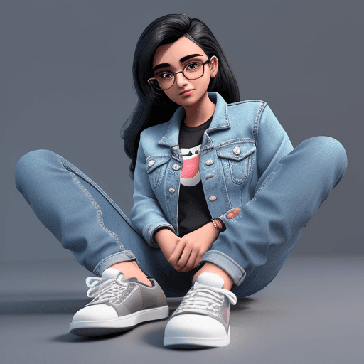 AI generated: create a 3d illustration of an animated character sitting casually on top of a social media logo ins...