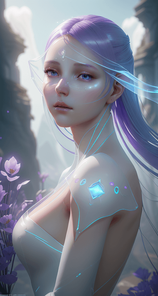 AI generated: ethereal and clean female character Unreal Engine 5, pristine face glass-like face skin quality, rad...