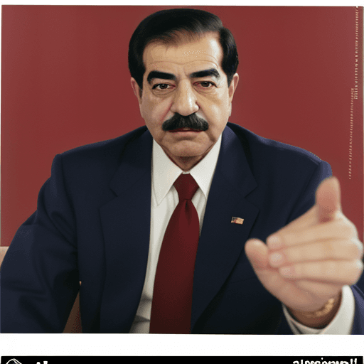 AI generated: Saddam Hussein in the presidential elections