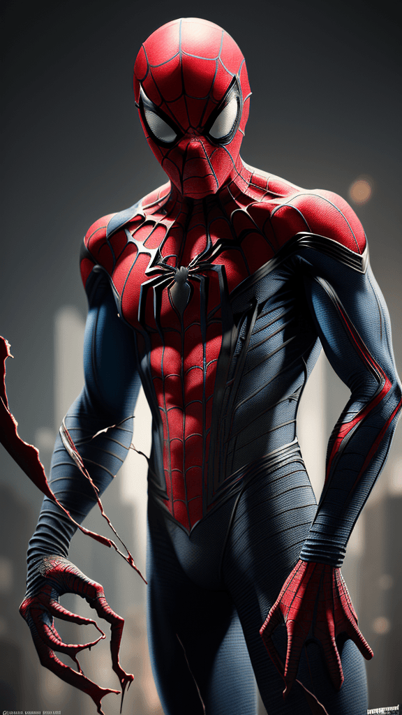 AI generated: Cut off head only(Spider-Man ) trophy, bloody world, unzoom, ultra detailed, ultra realistic, ultra ...