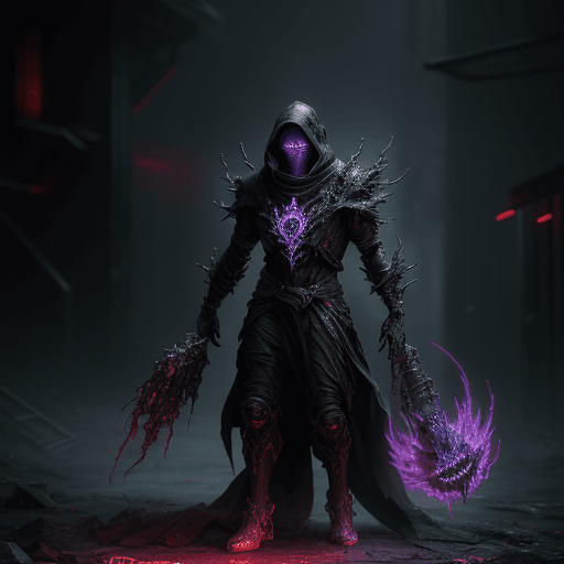 AI generated: character design, void arcanist Spawn,Created BY Todd Mcfarlane, mist, dystopia,photorealistic, octa...