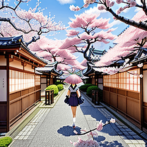 AI generated: Embark on a whimsical journey through the heart of Tokyo during a balmy summer, where the air is inf...
