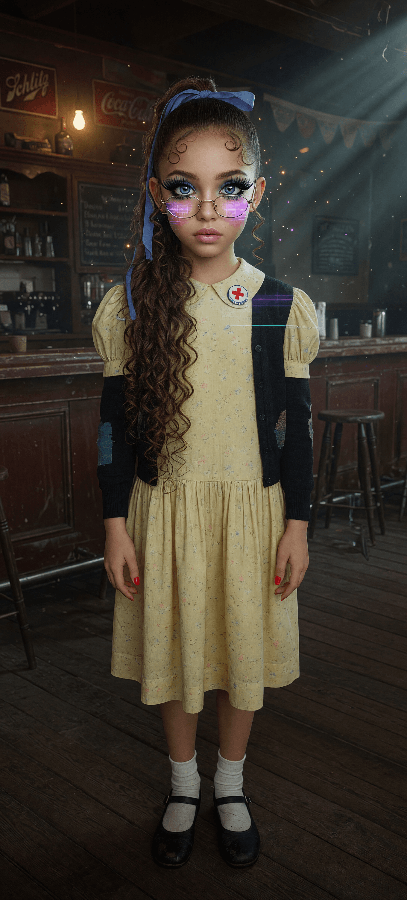 AI generated: A professional photograph captures one of the most beautiful eleven year old girl in the world durin...