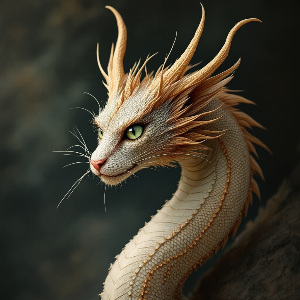 AI generated: dragon with cat head