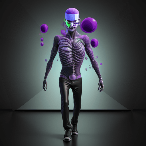AI generated: man with a Futuristic iPhone fused to his brain, full body Blender 3D art, intense, shocking, psycho...