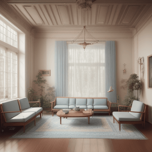 AI generated: High resolution photography interior design, dreamy sunken living room conversation pit, wooden floo...
