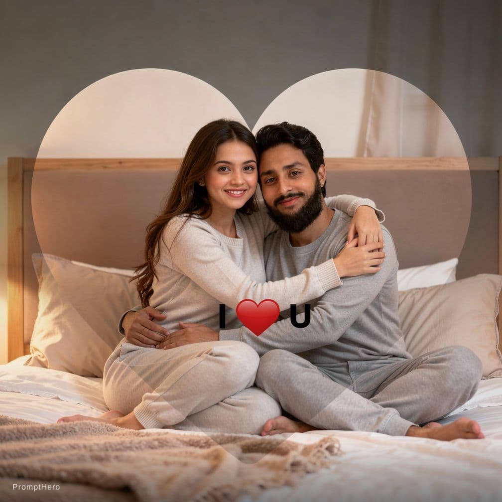 AI generated: romance on bed with wife