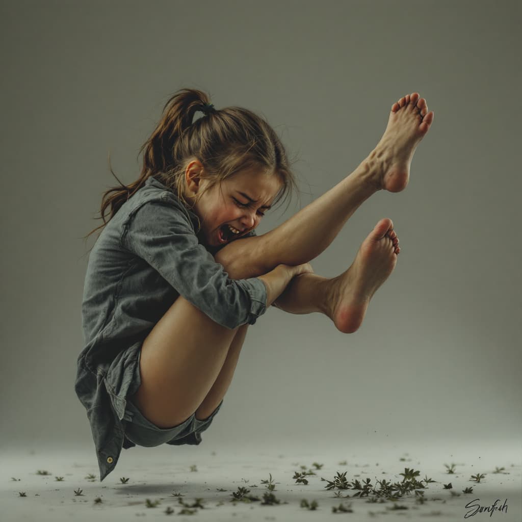 AI generated: girl's sore bottom in over the knee position kicking and sobbing