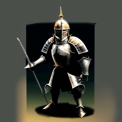 AI generated: a funny looking knight, hd , colored, funny 