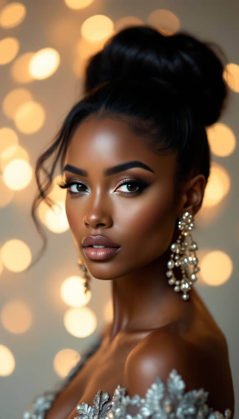 AI generated: A young, dark-skinned woman is the central subject.  She is positioned slightly off-center to the le...