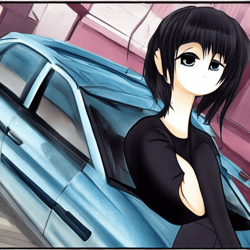 AI generated: Car anime  style 