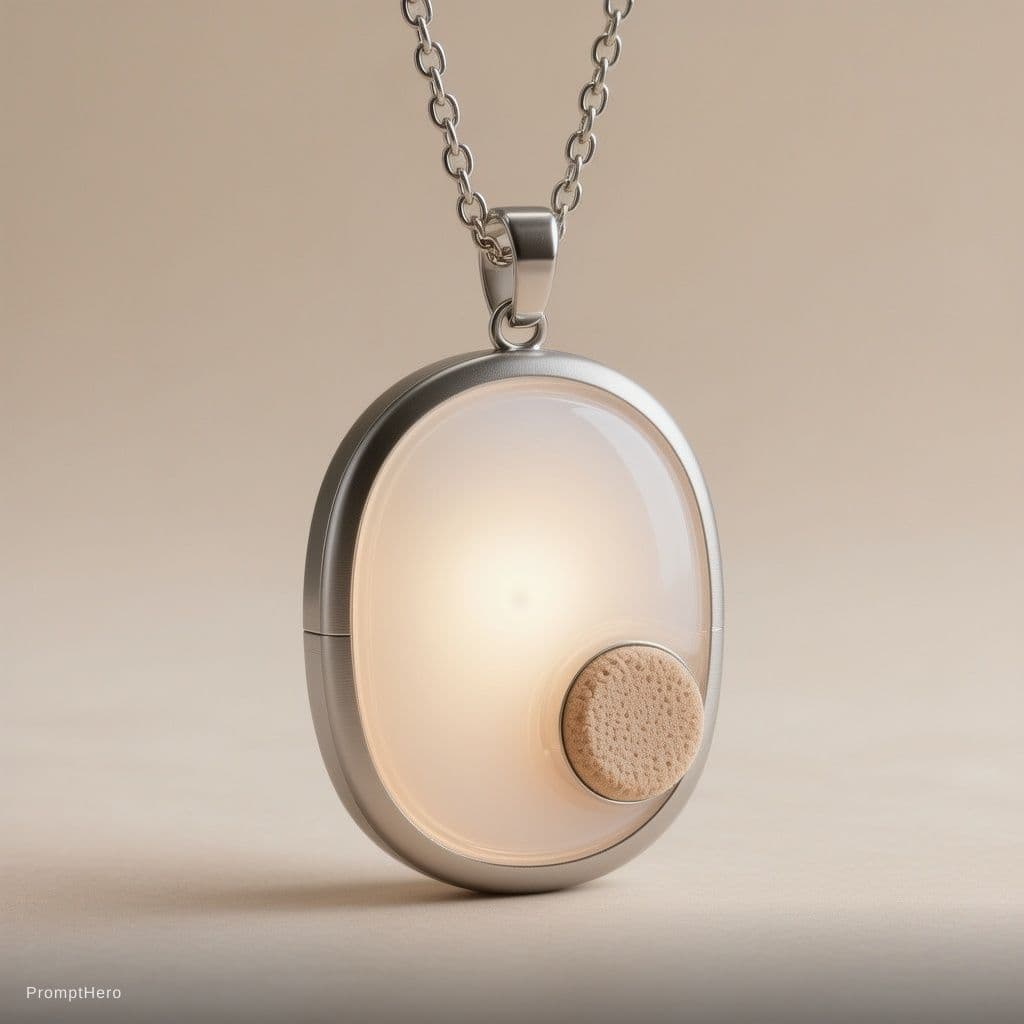AI generated: Generate a realistic product photography image.

The product is called Emotional Core Necklace. It i...
