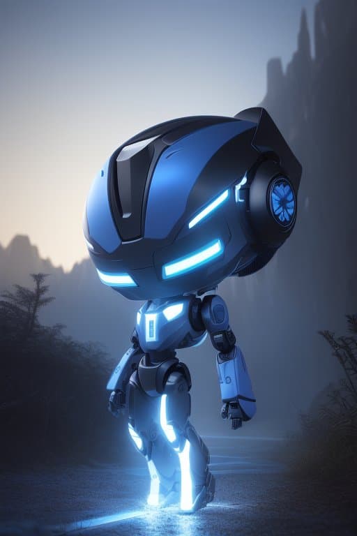AI generated: (masterpiece),(best quality),(ultra-detailed), small robot, cute, pixar, unreal engine, tron, hyper ...