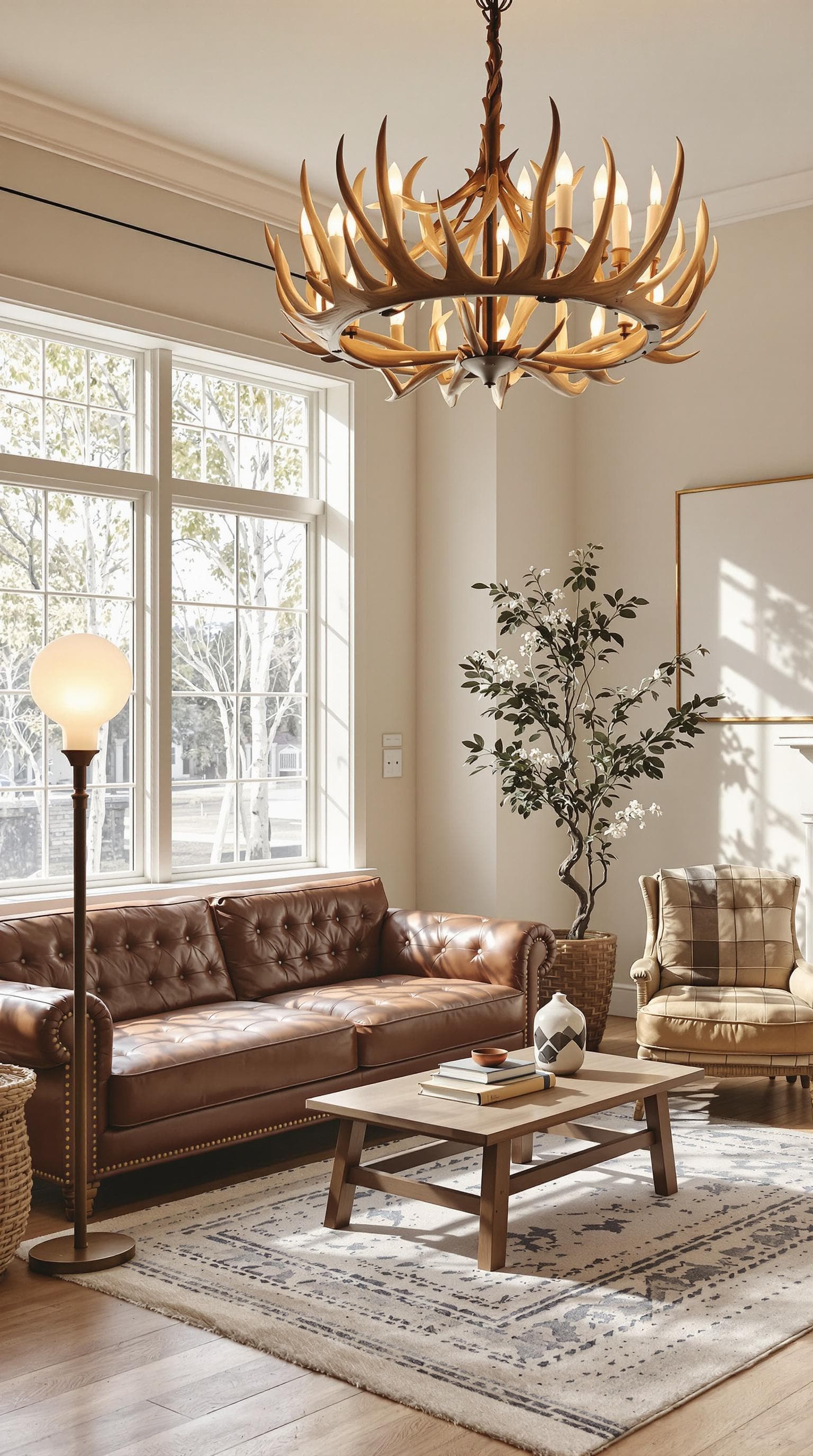 AI generated: photography, minimalism, front shot with eye level, full-frame DSLR camera, living room, the color o...