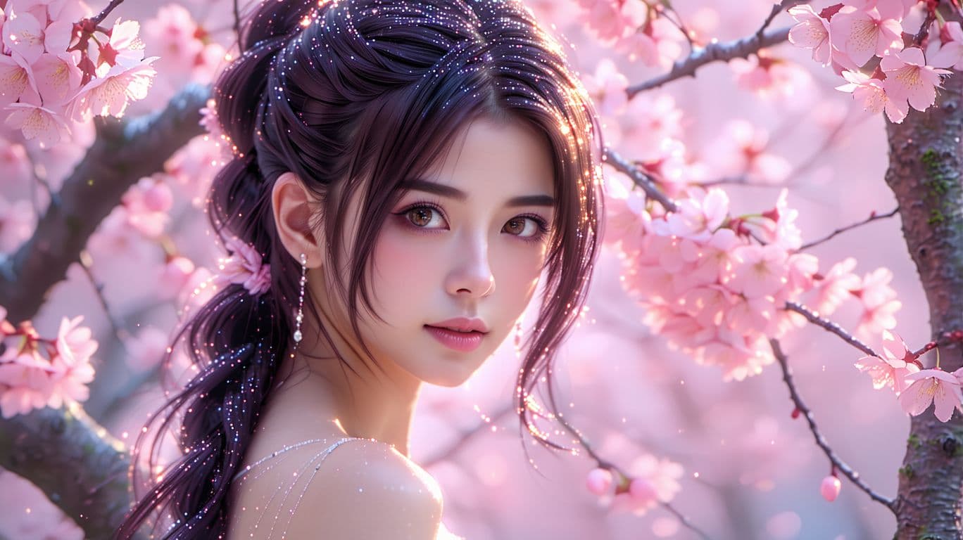 AI generated: 24 year young niji animehalf body   asian girl, very sultry look, so hot girl, beautiful charismatic...