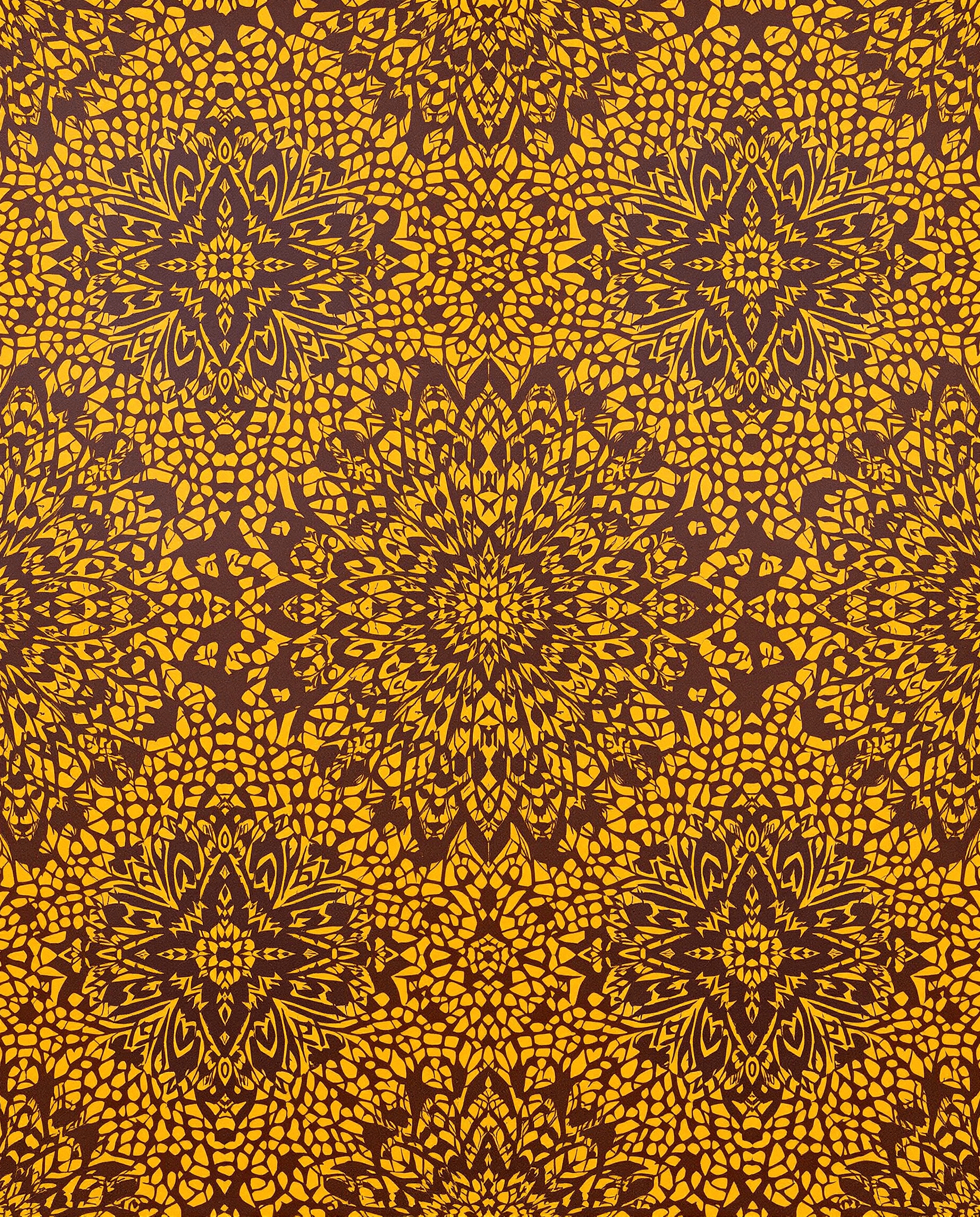 AI generated: brown and yellow intricate African themed pattern 