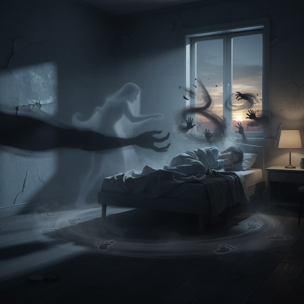 AI generated: Moonlight spills across my room, so pale and cold,
Shadows move like stories never told.
The silence...