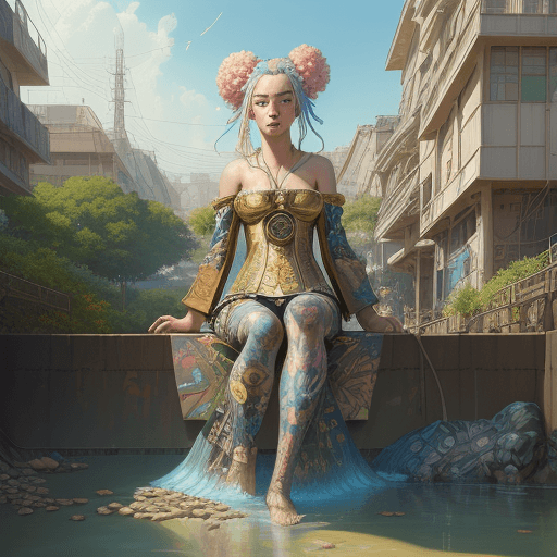 AI generated: Beautiful anime painting of solarpunk summer chill day, by tim okamura, victor nizovtsev, greg rutko...