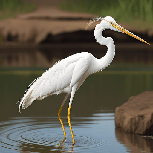 AI generated: egret catching a snake