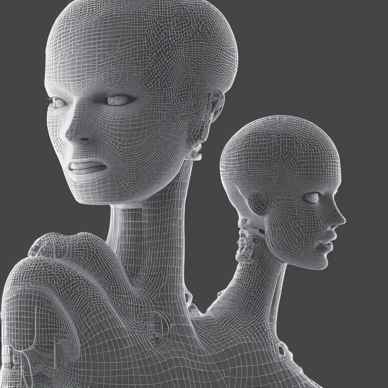AI generated: complex 3d render ultra detailed of a beautiful porcelain profile woman android face, cyborg, roboti...
