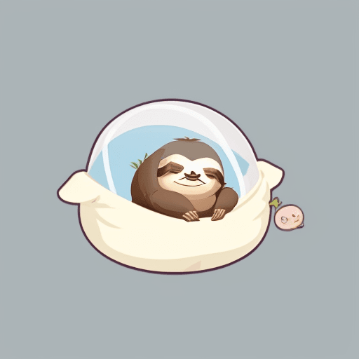 AI generated: cute chibi sloth sleeping in a left chest pocket, transparent background