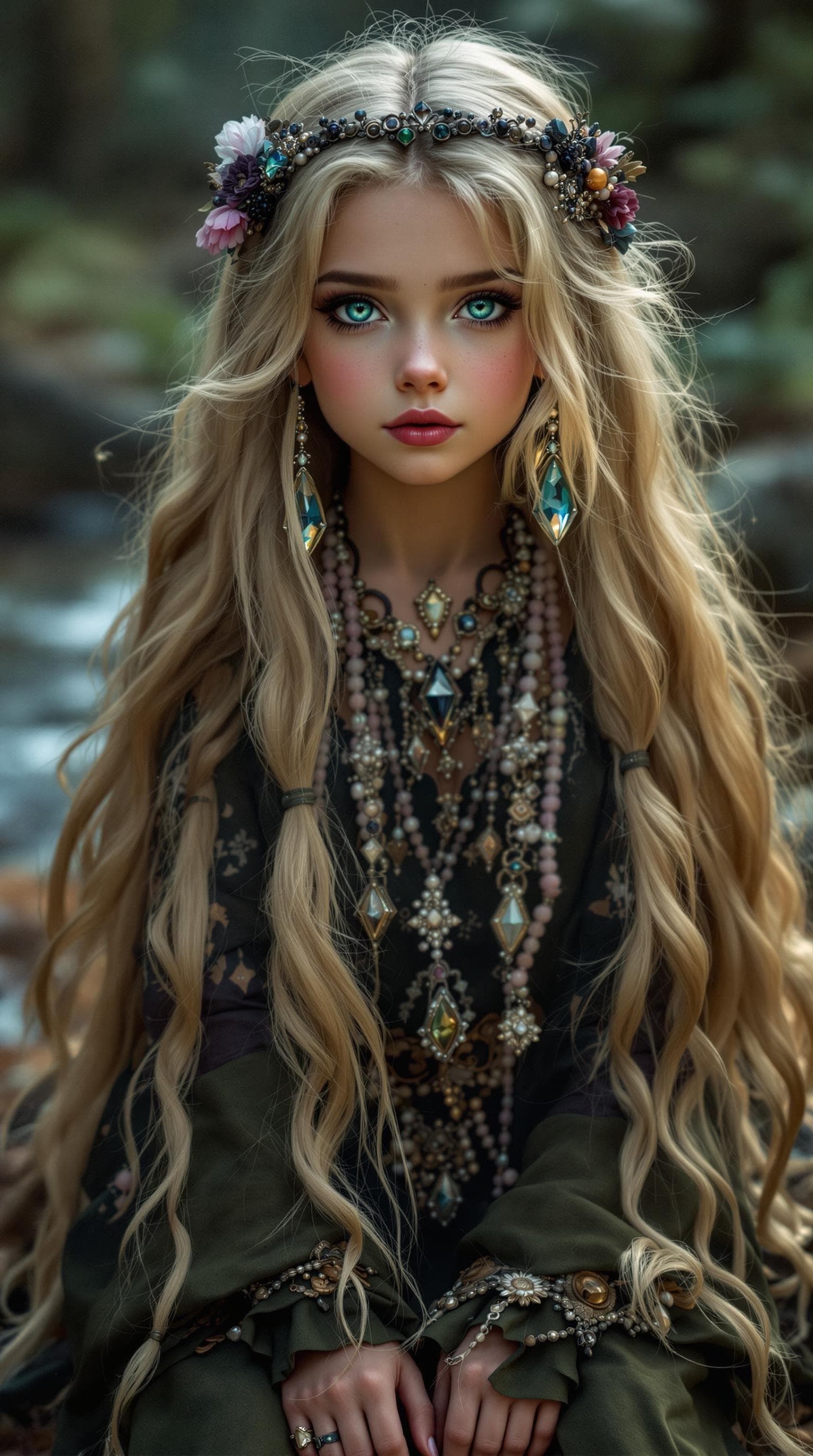 AI generated: a professional photo of a exceptionally of the most beautiful girl in the world, Transylvanian gypsy...