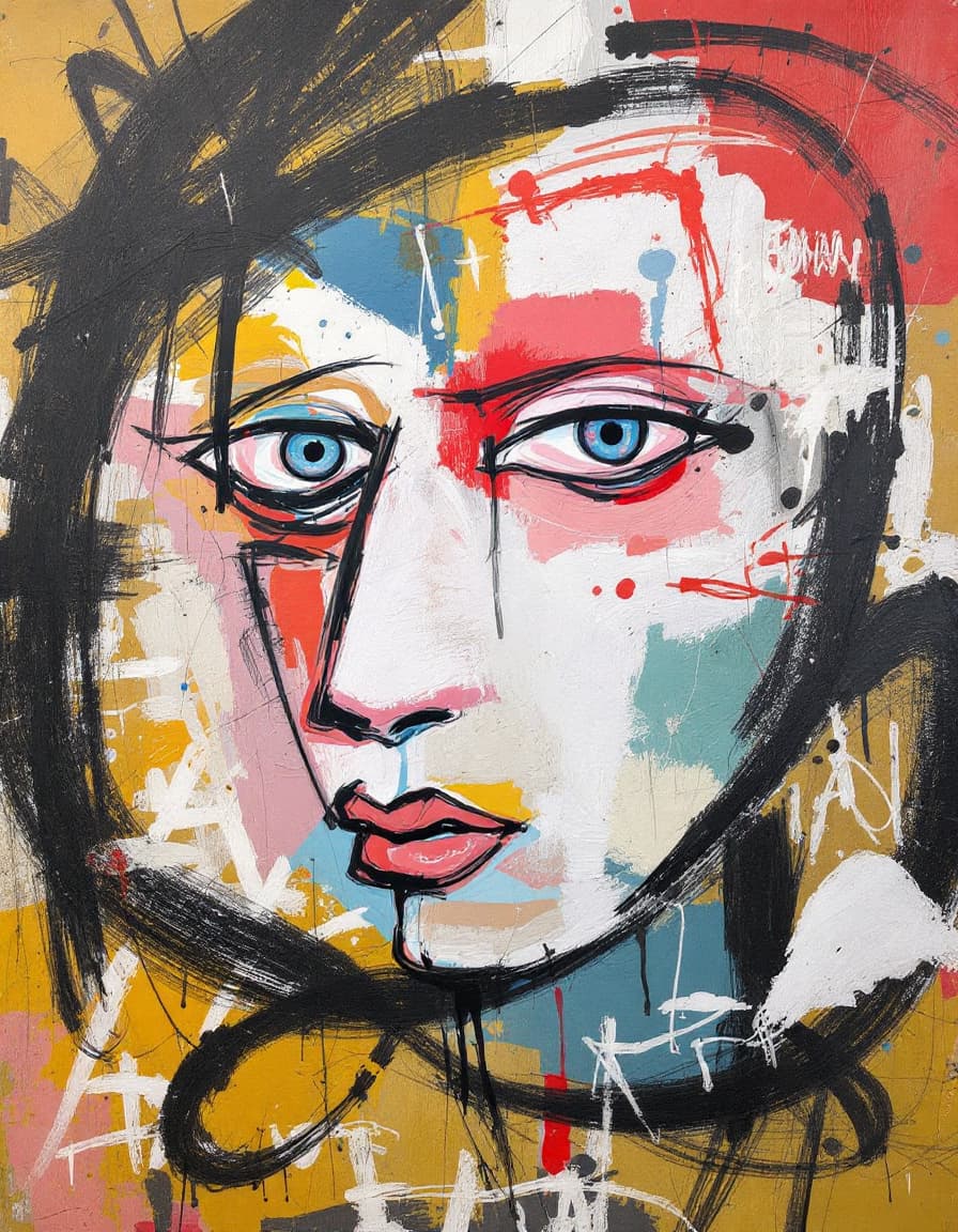 AI generated: Autorretrato de jean-Míchel basquiat
