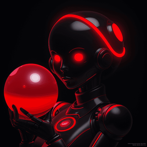 AI generated: the cover art of rood magazine has a sphere, a worm, and a glowing red light, in the style of concep...