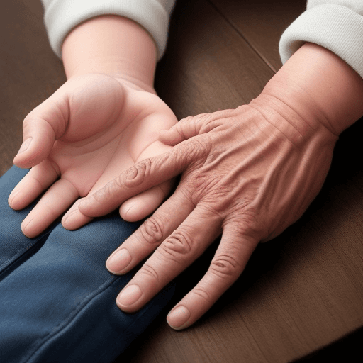 AI generated: CREAR UNA IMAGEN DE UNAS MANOS JOVENES SOBRE UNAS MANOS DE UN ABUELITO, MANOS QUE REFLEJEN AMOR Y PR...