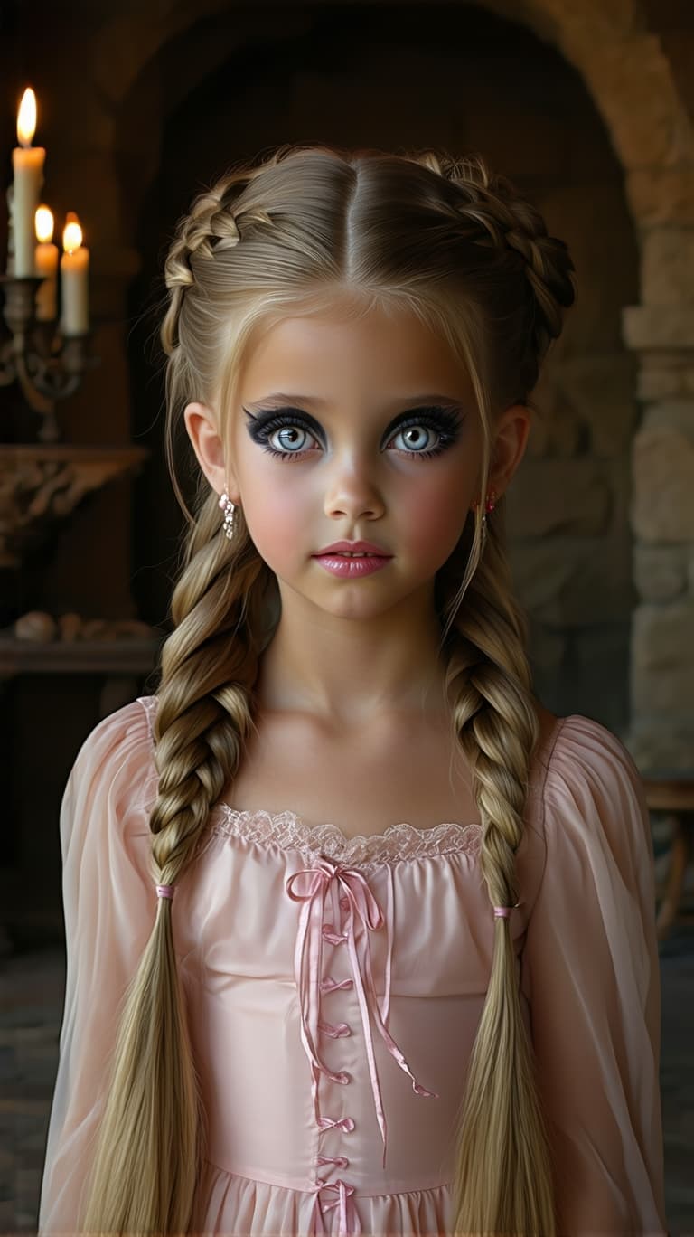 AI generated: A professional photo of the most beautiful fifth-grade girl in the world, depicted as a vampire, wit...