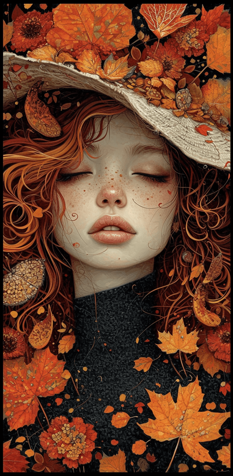 AI generated: fall inspired art, digital painting, in the style of sophie wilkins, irene sheri, naoto hattori, poi...