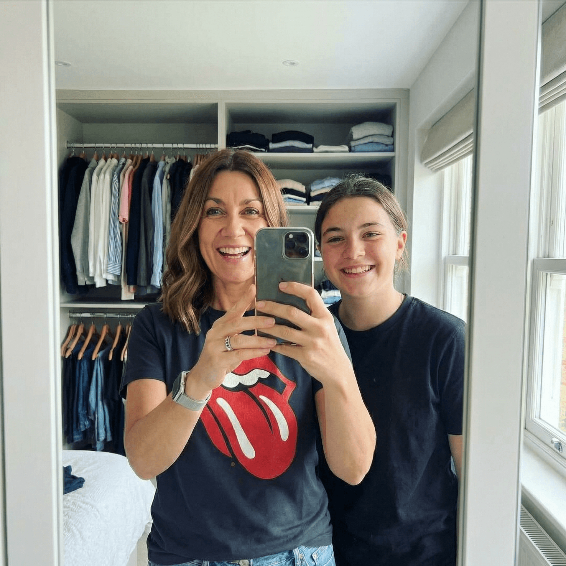AI generated: taking a selfie in front oh her wardrobe mirror
