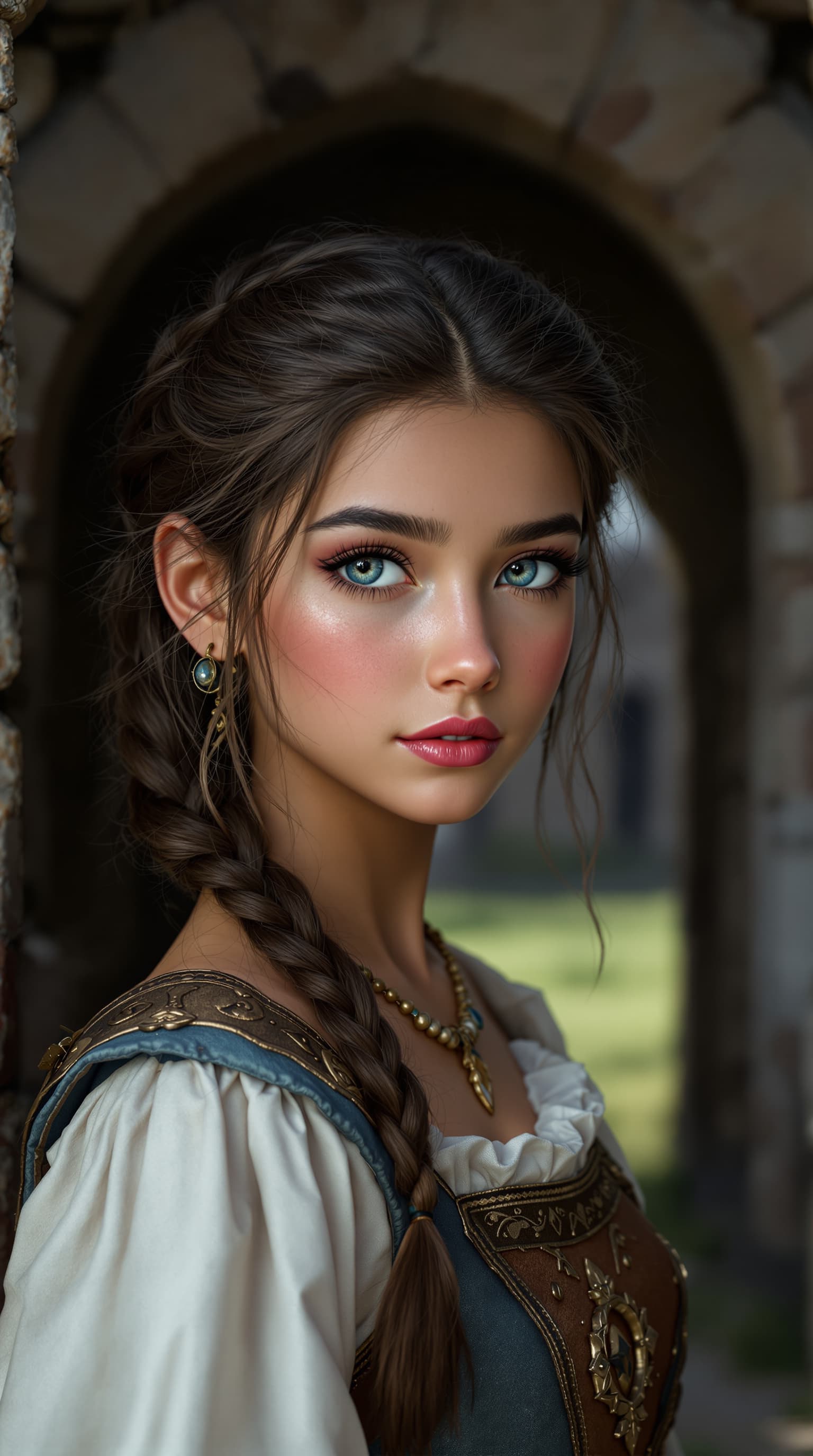 AI generated: A stunning professional photograph of the most beautiful girl in the world, a fifth-grader, depicted...