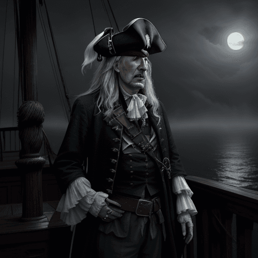 AI generated: A chilling portrayal of Governor Weatherby Swann, played by Jonathan Pryce in "Pirates of the Caribb...