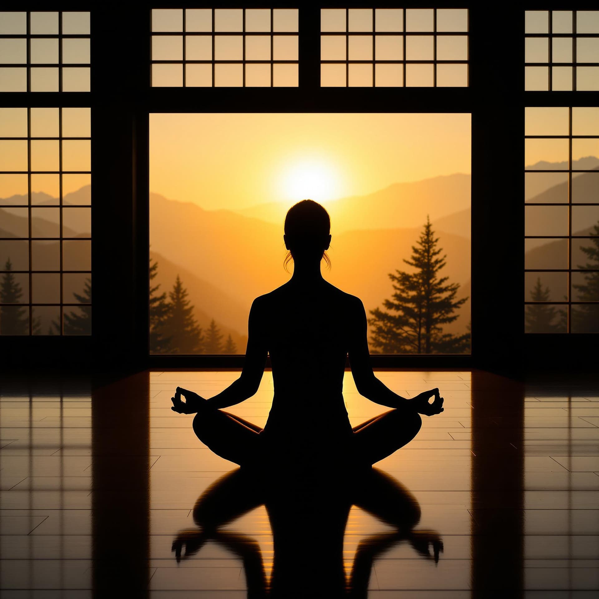 AI generated: The image captures a serene and contemplative moment, with a person sitting in a meditation pose on ...