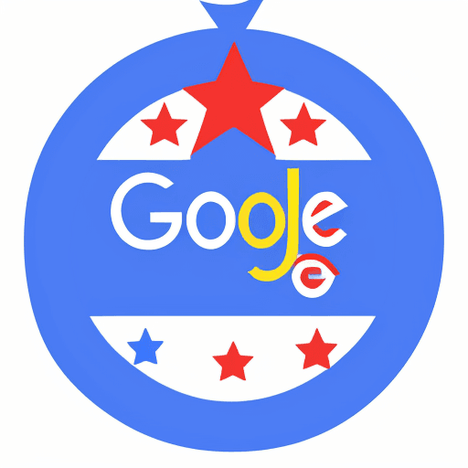 AI generated: 5 star google review logo in English