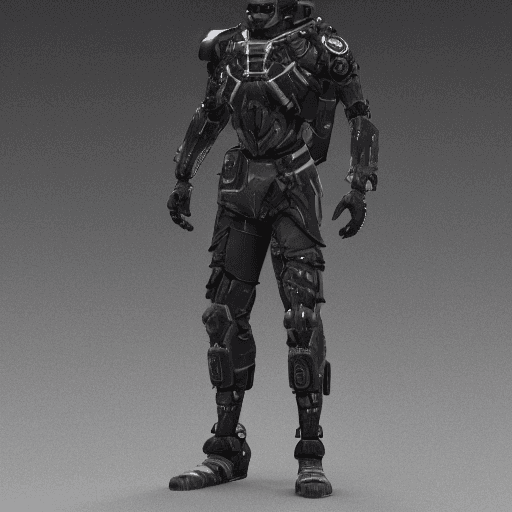 AI generated: octane render of cyberpunk solider designed by Tsutomu nihei --v 4