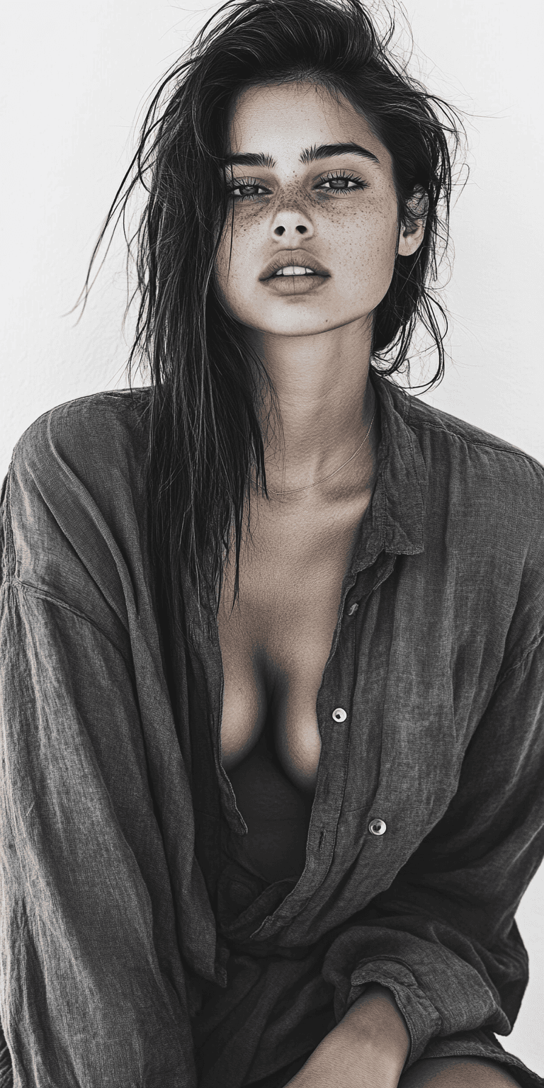 AI generated: Photograph of a woman, in the style of Richard Avedon, evoking a 1990s aesthetic --chaos 75 --ar 1:2...
