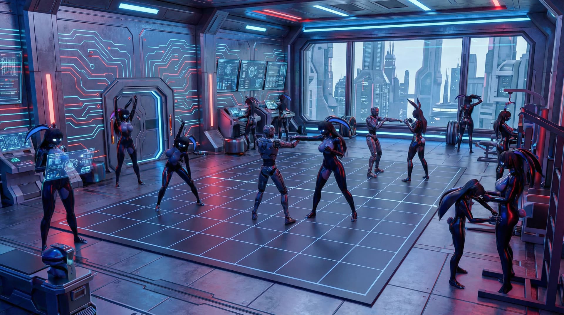 AI generated: Training_room, multiple