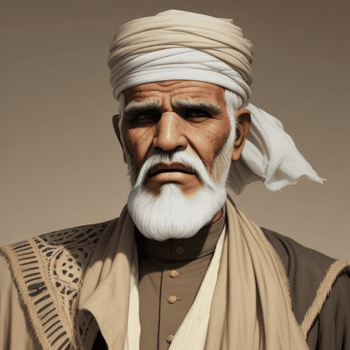 AI generated: omar mokhtar old man with libya cloths