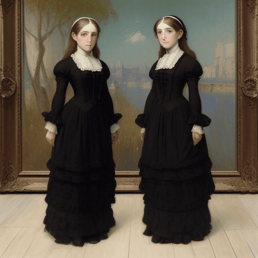 AI generated: the two sisters, Théodore, modern, impressionist