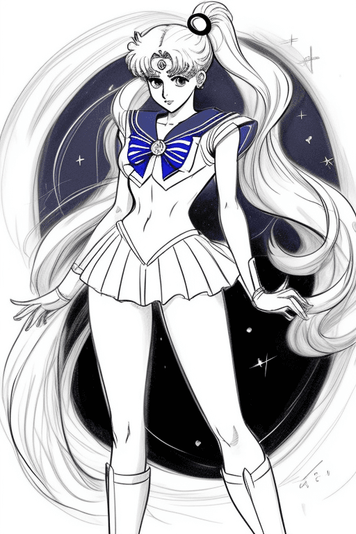 AI generated: sailor moon sketch
