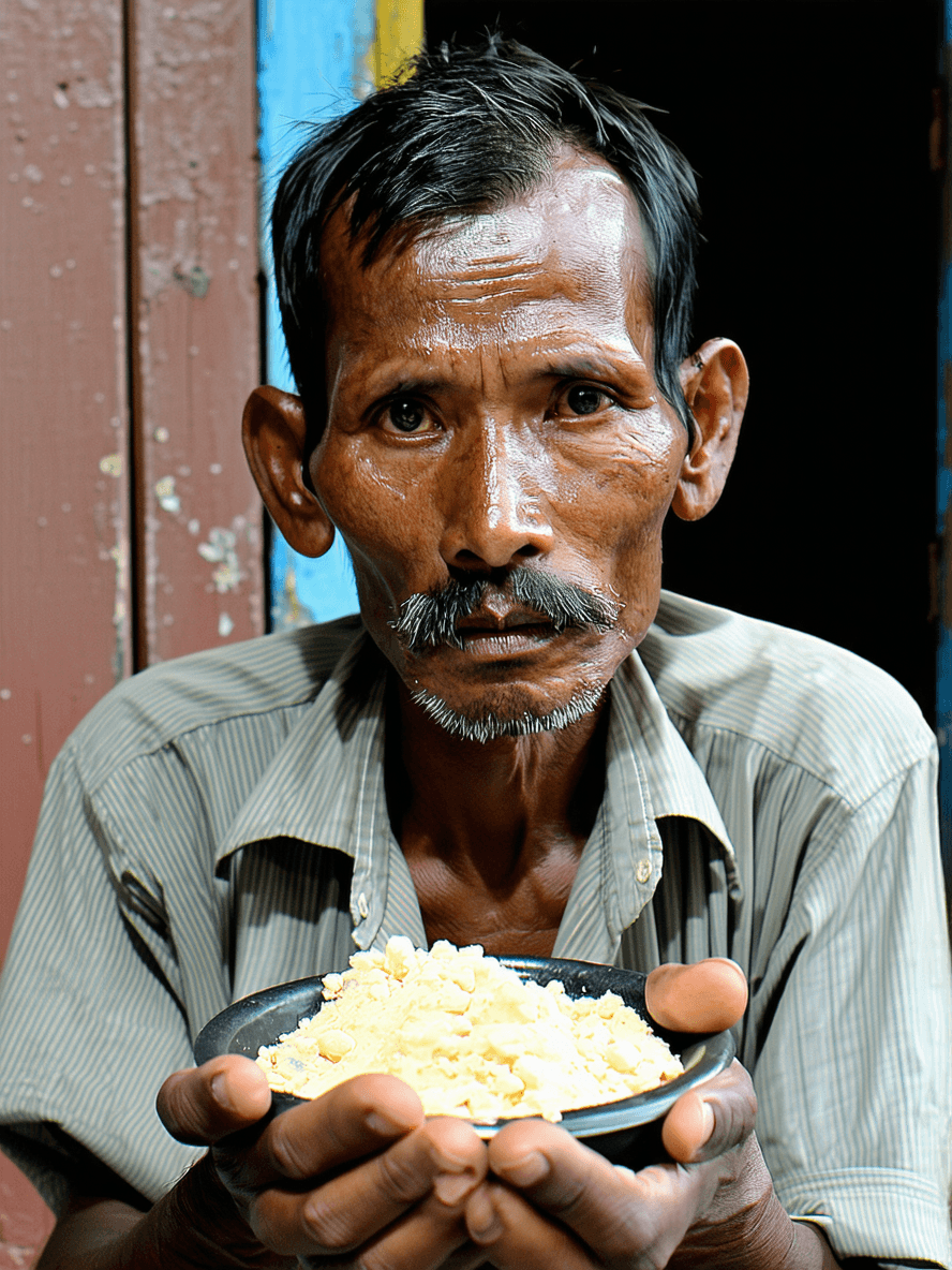 AI generated: pellagra, stolen food, mute evidence helps no sick or fading man