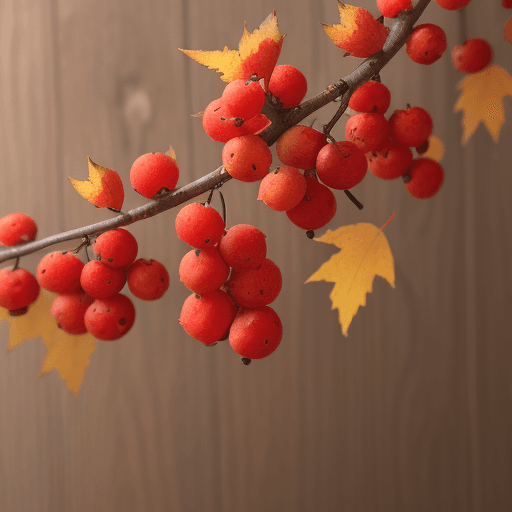 AI generated: Autumn Rowan Berries and Leaves in a Garland 
