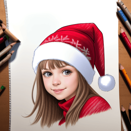 AI generated: drawing christmas hats